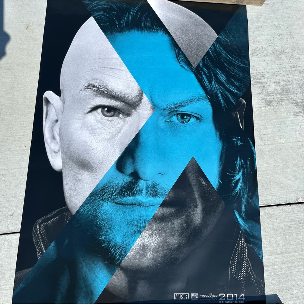 X-Men: Days of Future Past (Professor X) 2014, Marvel Movie Poster 40x27” Blue X